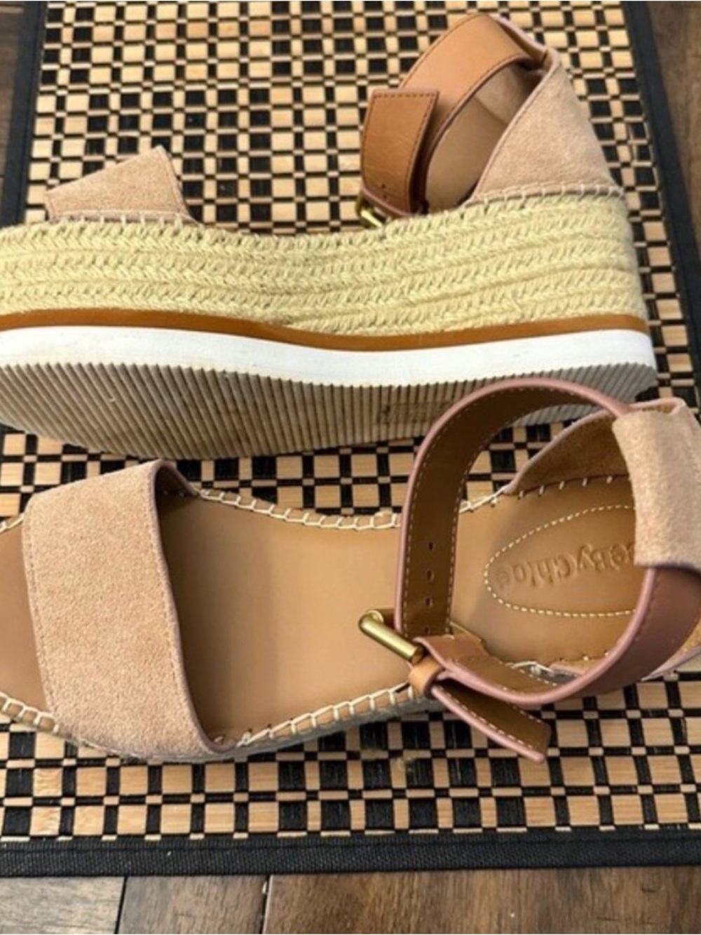 See by Chloé Glyn Platform Espadrille Wedge Sandals Women’s Size 7 (EU 37) - Picture 4 of 13
